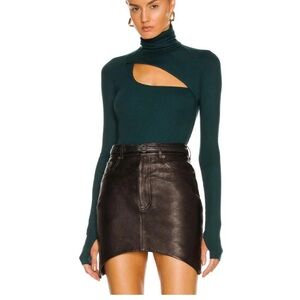 Alix NYC Turtleneck Ribbed Cut Out Bodysuit Size Small